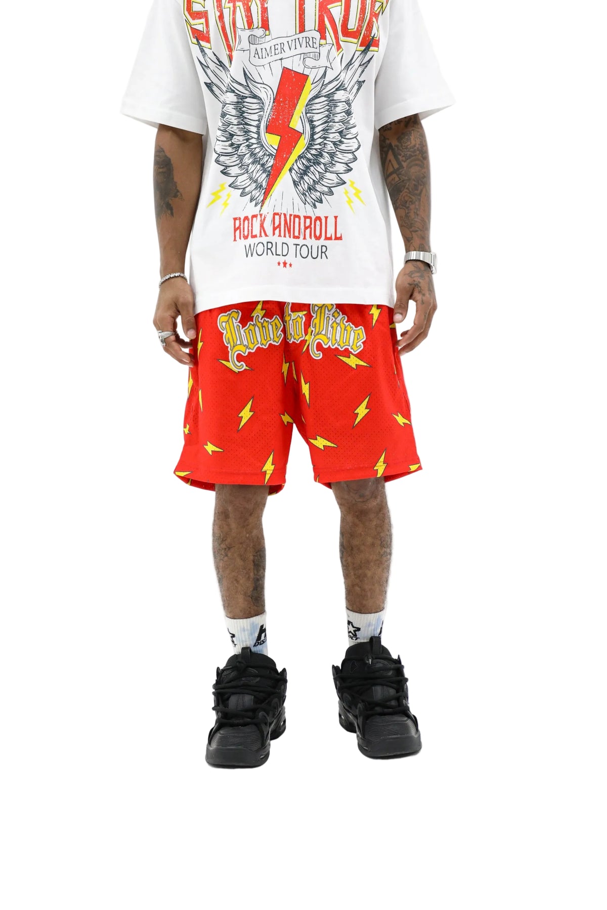 Love to Live Av Lightning Mesh Shorts