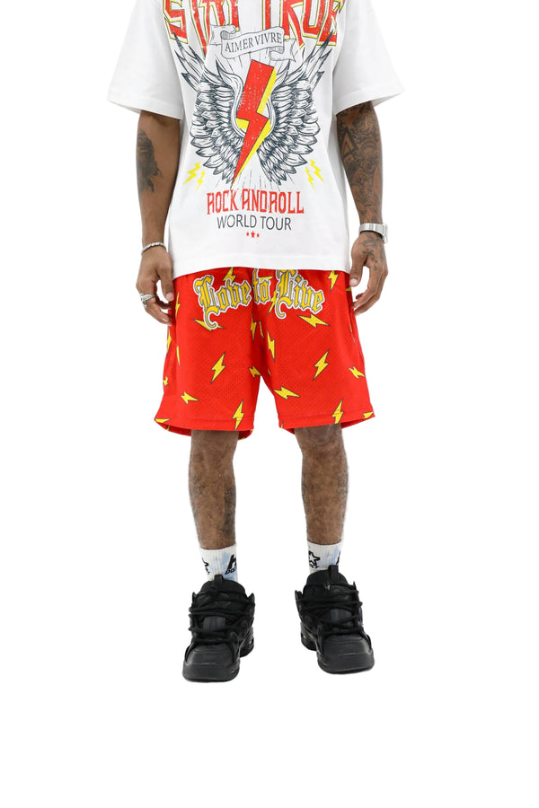 Love to Live Av Lightning Mesh Shorts