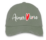 Aimer Vivre Embroiered Distrested Dad Hat