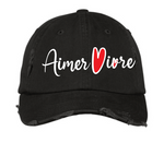Aimer Vivre Embroiered Distrested Dad Hat