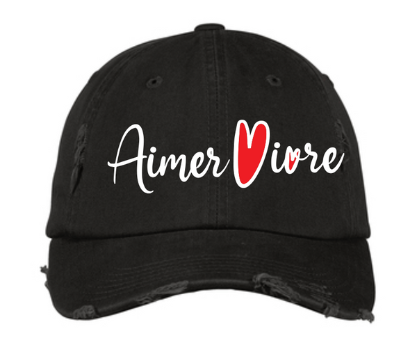 Aimer Vivre Embroiered Distrested Dad Hat