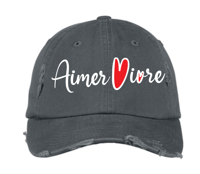 Aimer Vivre Embroiered Distrested Dad Hat