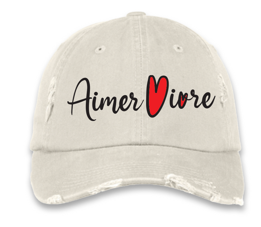 Aimer Vivre Embroiered Distrested Dad Hat