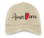 Aimer Vivre Embroiered Distrested Dad Hat